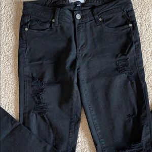 Paige Black Skyline Ankle Peg Jeans 28